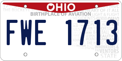 OH license plate FWE1713