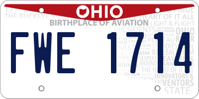 OH license plate FWE1714