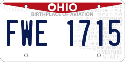 OH license plate FWE1715