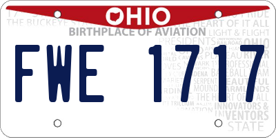 OH license plate FWE1717
