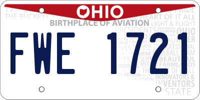 OH license plate FWE1721