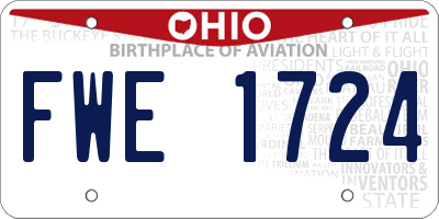 OH license plate FWE1724