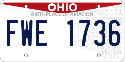 OH license plate FWE1736