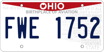 OH license plate FWE1752