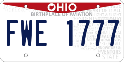 OH license plate FWE1777