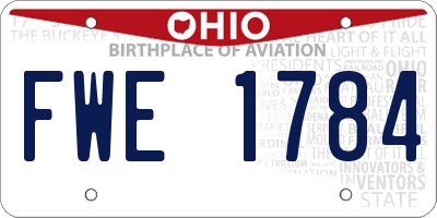 OH license plate FWE1784