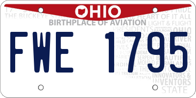 OH license plate FWE1795