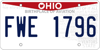 OH license plate FWE1796