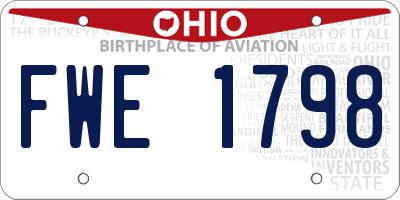 OH license plate FWE1798