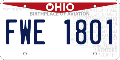 OH license plate FWE1801