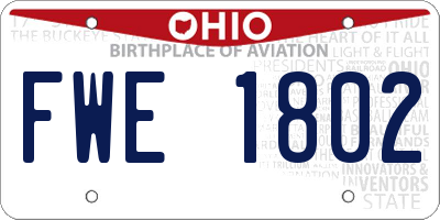 OH license plate FWE1802