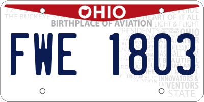 OH license plate FWE1803
