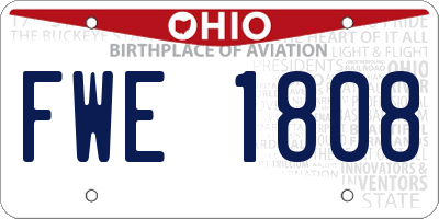 OH license plate FWE1808