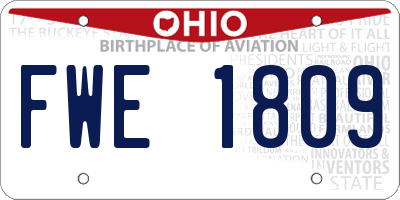 OH license plate FWE1809