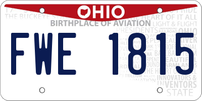 OH license plate FWE1815