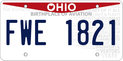 OH license plate FWE1821