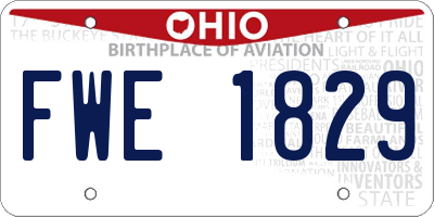 OH license plate FWE1829