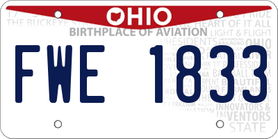 OH license plate FWE1833