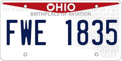 OH license plate FWE1835