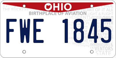 OH license plate FWE1845