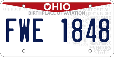 OH license plate FWE1848