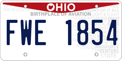 OH license plate FWE1854