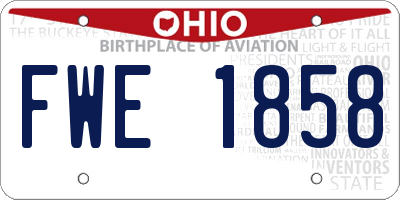 OH license plate FWE1858
