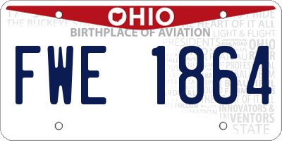 OH license plate FWE1864