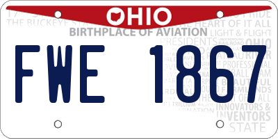 OH license plate FWE1867