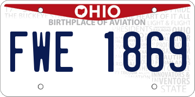 OH license plate FWE1869