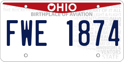 OH license plate FWE1874