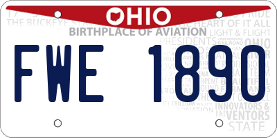 OH license plate FWE1890