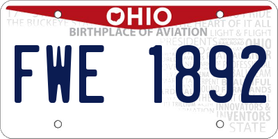 OH license plate FWE1892