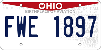 OH license plate FWE1897