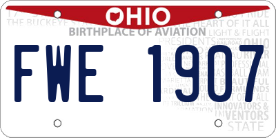 OH license plate FWE1907
