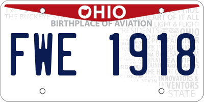 OH license plate FWE1918