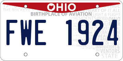 OH license plate FWE1924