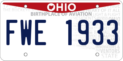 OH license plate FWE1933