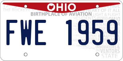 OH license plate FWE1959