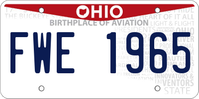 OH license plate FWE1965