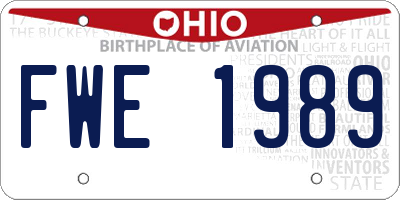 OH license plate FWE1989