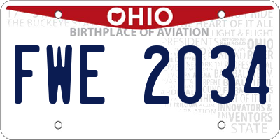 OH license plate FWE2034