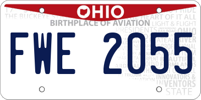 OH license plate FWE2055