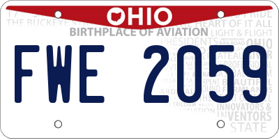OH license plate FWE2059