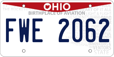 OH license plate FWE2062