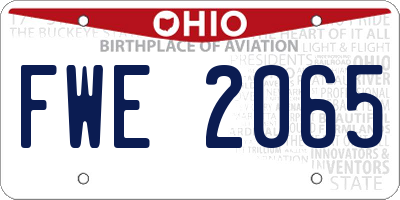OH license plate FWE2065