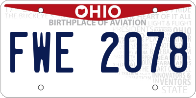 OH license plate FWE2078