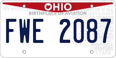 OH license plate FWE2087