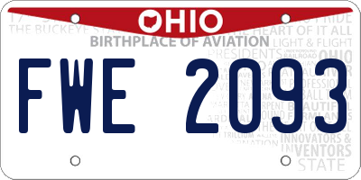 OH license plate FWE2093