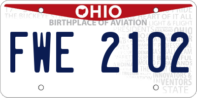 OH license plate FWE2102